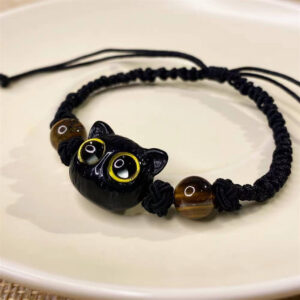 hand woven couple cat bracelet 02