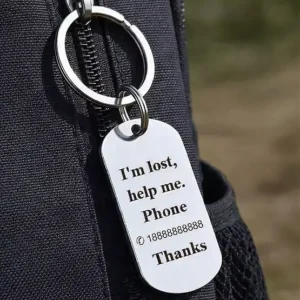 personalized engravable stainless steel car keychain