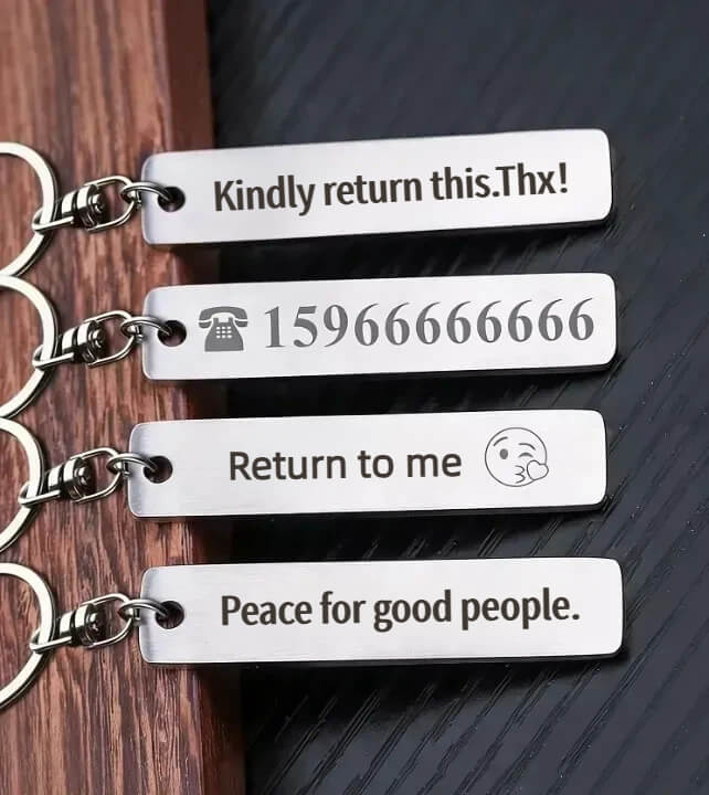 personalized engravable stainless steel car keychain (rectangular strip) personalized engravable stainless steel car keychain (rectangular strip)