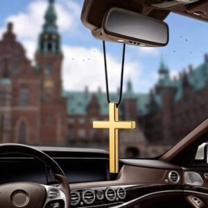 Cross Hanging Ornaments for Rear View Mirror, Metal Car Charm