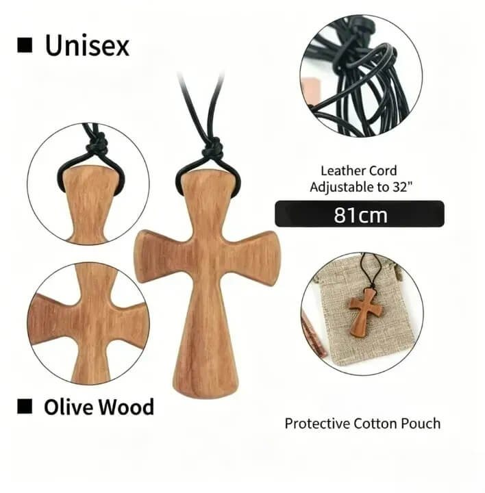 It is a Wooden Cross Necklace Adjustable, Gift Wooden Cross
