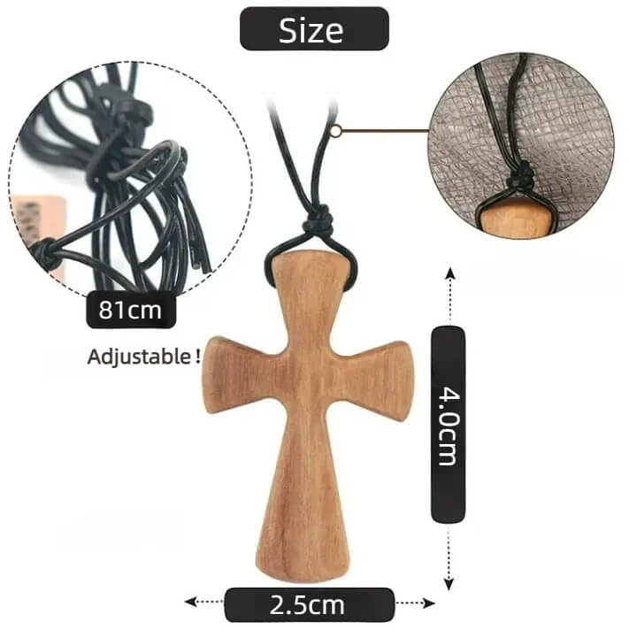 It is a Wooden Cross Necklace Adjustable, Gift Wooden Cross