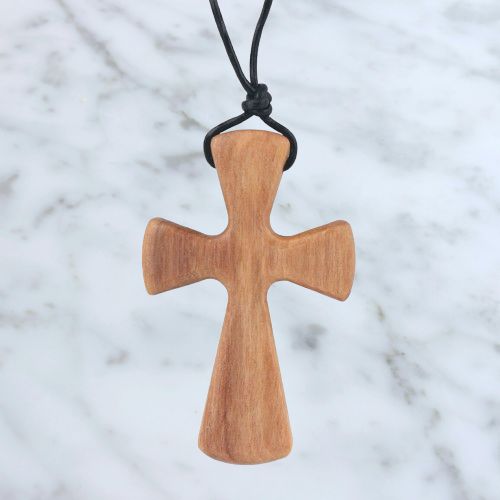 It is a Wooden Cross Necklace Adjustable, Gift Wooden Cross