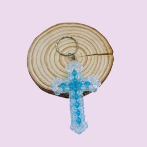 2pcs Handmade Beaded Cross Keychain