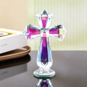 Crystal Cross Desk Decor, Gift for Christians, Faith Home Decor