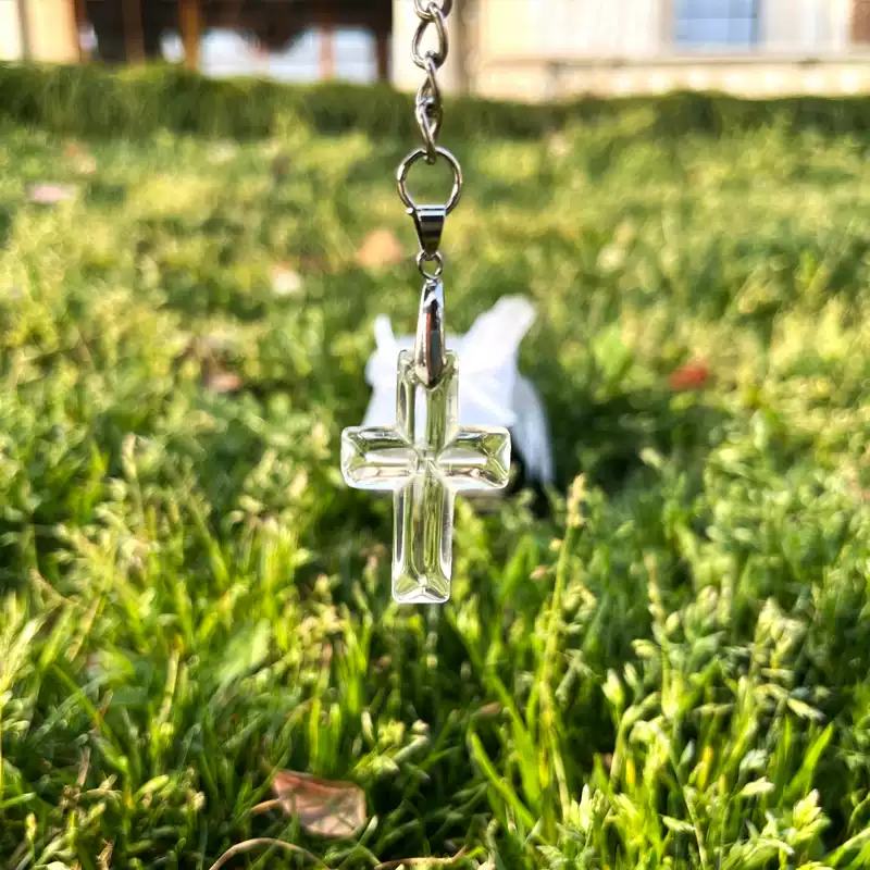 Explore our Clear Cross Keychain, perfect Christian gift with a beautiful gift box included for loved ones.