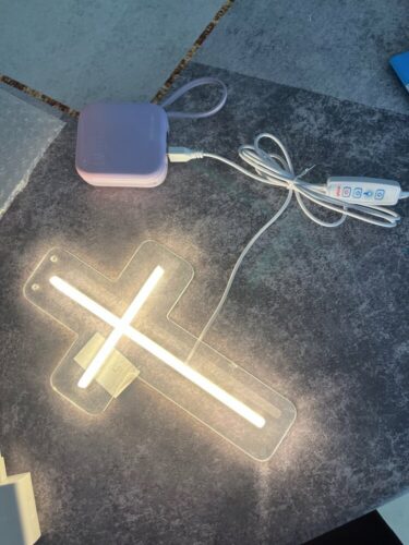LED Cross Neon Sign, LED Wall Decor, Handmade Home Accent, Spiritual Light, Christain Gifts photo review